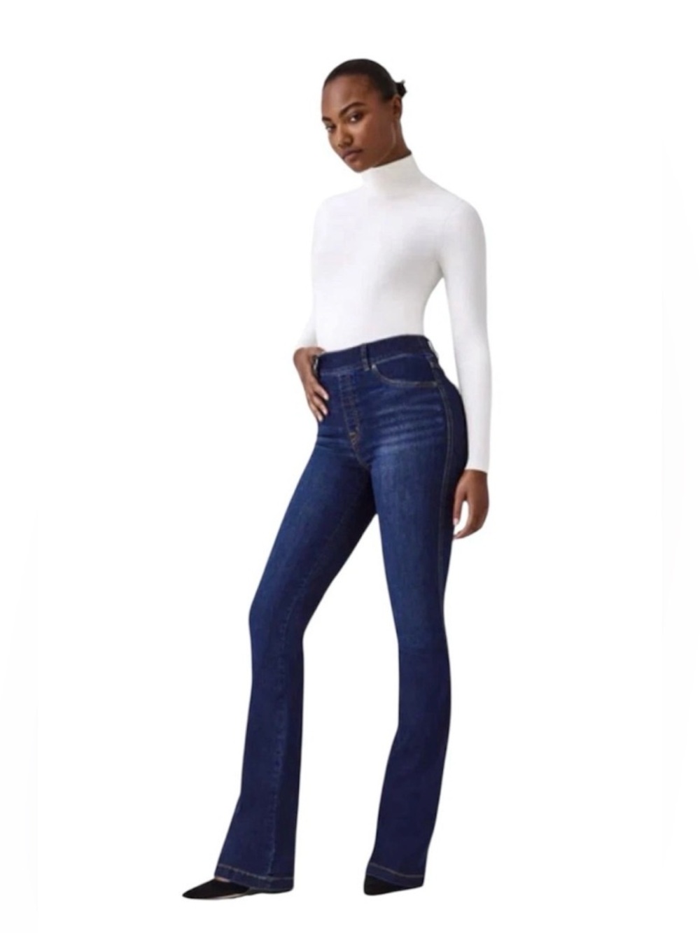 SPANX Flare Jeans Midnight Shade Size L NWT